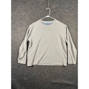 Orvis Mens Gray Striped Long Sleeve Crew Neck T Shirt Casual‎ Everyday Top